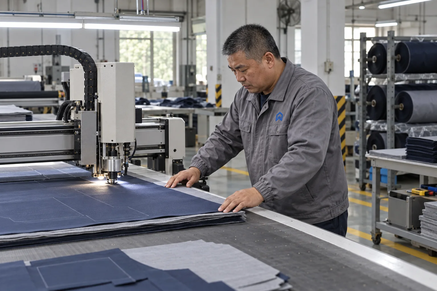Material Cutting at Chinee Student Bag