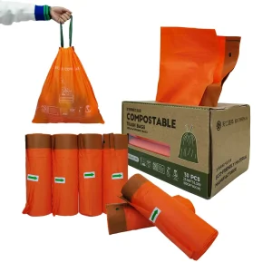100% Biodegradable Garbage Bags Compostable Biodegradable Trash Bags Disposable Drawstring Trash Bag