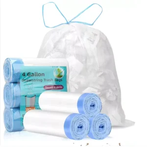 100 Heavy Duty Strong Black Thick HDPE Drawstring Gravure Printed Custom Garbage Bags with Logo