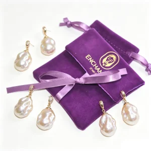11*11cm Luxury Envelope Flap Purple Jewelry Pouch Suede Bag Satin Lining with Custom Gold Printed logo