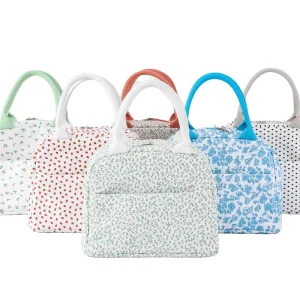 11inch Corduroy Foam Lining Zipper Closure Custom Logo Picnic Portable Modern Simple Insulation Cooler Lunch Bag