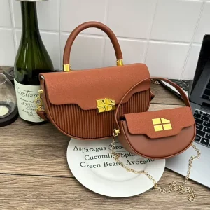 2 pieces Set New Box Design Designer Shoulder Bag for Women Semi SET SAC Daily Shopping Travel