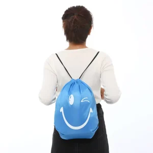 210D Polyester Sack Pack DIY Drawstring Backpack Bag Trip Black String Bag for Gym Sport Unisex Gasoline 33x42cm