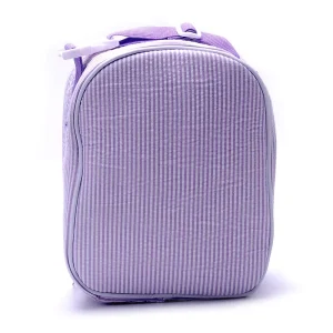 25pcs GA Warehouse Purple Seersucker Lunch Bag Insulated Seersucker Stripes Lunchbox Monogram Lunch Cooler Tote DOM106-344