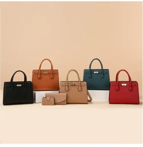 3 in 1 Set PU Leather Multi-Way Shoulder Bag for Women Fashion Handbags with Removable Strap for Daily Travel Use