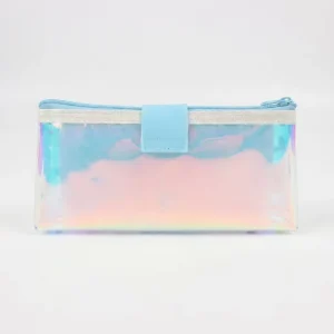 3D Raised Cartoon Character Pencil Case Holographic PVC Pen Pouch Kawaii Stationery Cosmetic Bag Transparent Cute Zipper