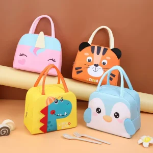3D Three dimensional Lunch Bag Cute Cartoon Insulated Cooler Bag for Students Outdoor Handheld Storage Bags