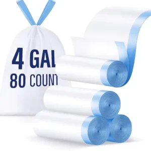 4 Gallon Trash Bag Strong Leakage-Free Small Garbage Bags Unscented Thick for Bathroom Office Kitchen Small Trash Can