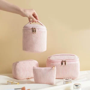 4 Pcs Large Capacity Cosmetic Bag Portable Cute Makeup Bag Travel Soft Toiletry Storage Bag with Handle for Women