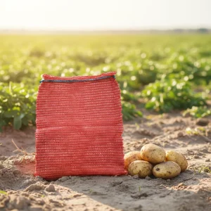 50*80cm HDPE Recyclable Agriculture Mesh Bag with Drawstring for Vegetable