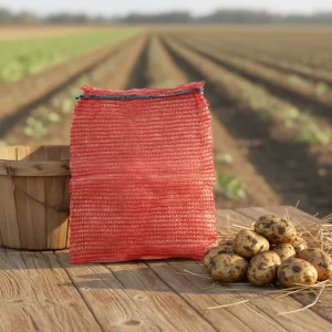 50*80cm HDPE Recyclable Mesh Bag with Drawstring for Agriculture Vegetable