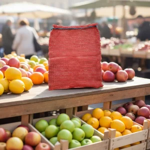 50*80cm HDPE Recyclable Mesh Bag with Drawstring for Agriculture Vegetables Custom Order Accepted