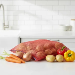 50*80cm HDPE Recyclable Mesh Bag with Drawstring for Vegetable Customizable