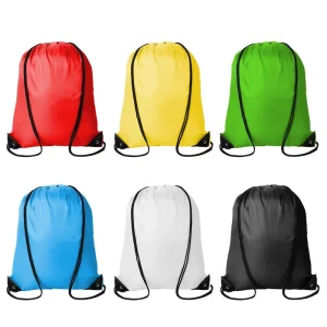 6pcs Drawstring Backpacks Bulk String Bag Cinch Storage Knapsack Polyester Gift Bags Sports Drawstring Bags for Trip Gym Party