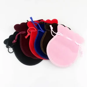 7x9cm Recyclable Drawstring Velvet Gift Bag Custom Jewelry Packaging Wedding Pouches Candy Bracelet Sachet Screen Stamping