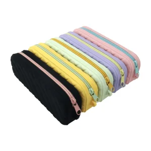 Aesthetic Silicone Pencil Case Waterproof Cosmetic Makeup Bag Multifunctional Pencil Bag with Zipper for Women Girls