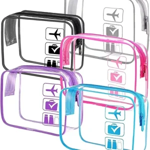 Approved Clear Travel Toiletry Bag Zippers Carry on Travel Accessories Customized Size Toiletries PVC Cosmetic Pouch Makeup Bags