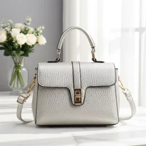 Ashion Fashion Button Decorative Women’s Luxury PU Leather Bag Polyester Lining Flap Open Close Shoulder Diagonal Handbag