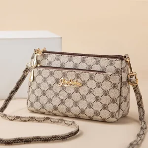 Autumn Summer New Women’s Retro Shoulder Bag Fashionable Crossbody Bag Zip Single Strap for Middle aged Women