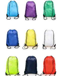B1003 210T Double Shoulder Waterproof Drawstring Backpack Custom Made Portable Storage Shoe Bag Polyester Colorful Bundle Pocket