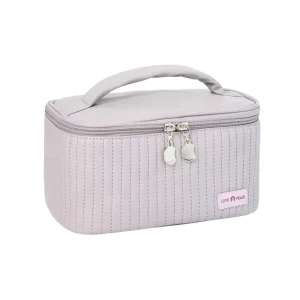 Big Capacity Clamshell Type Cotton Cosmetics Portable Storage Make up Bag With Zipper