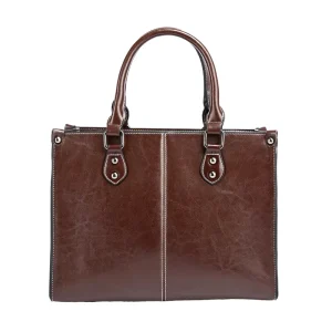Big Capacity Fashion Lady Crossbody Cowhide Leather Shoulder Handbags with Zipper Closure for Promotion