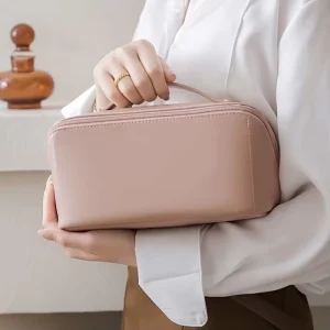 Big Makeup Bag Capacity Waterproof Cosmetic Bag Travel Toiletry Pouch Soft PU Cosmetic Bag for Women
