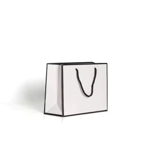 Black Edge White Laminated Gift Summer Paper Bags for Women