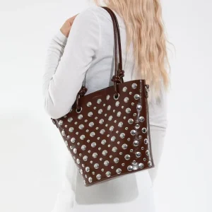 Bolt Studded Large Capacity Women’s Backpack Set with Two Pieces Stylish Single Shoulder Crossbody Bag