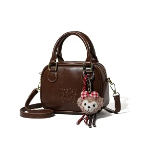 Bowling Bag New Style Women’s Commuter Pillow Shoulder Crossbody Bag Boston Handbag with Zipper Closure Three Straps