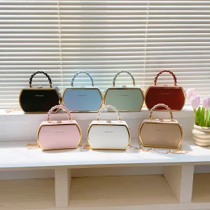 Box Design Summer New High Quality Candy Colored Tote Long Strap Crossbody Bag