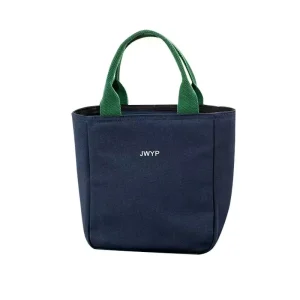 Canvas Thermal Lunch Bag Insulated Aluminum Foil Cooler Tote Waterproof Picnic Food Storage Bag for Women