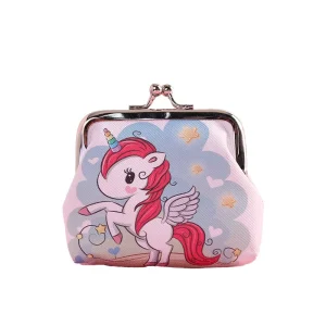 Cartoon Kids Wallet & Cardholder with Iron Buckle Coin Purse Gift for Children or Ladies Polyester