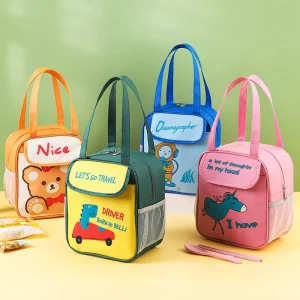 Cartoon Lunch Box Bag Student Portable Thickened Cute Large Capacity Insulated Lunch Bags for School Kids