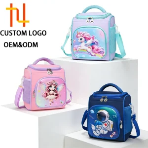 Cartoon Waterproof Thermal Insulation Lunch Bag with Shoulder Strap