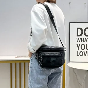 Casual Crossbody Bag Unisex Single Shoulder Bag Waterproof Oxford Cloth Saddle Bag Simple Bag