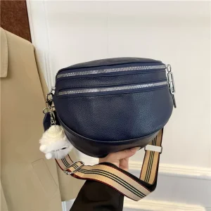 Casual Crossbody Bag for Women Soft Leather Waist Pack Chest Bag Versatile Shoulder Bag