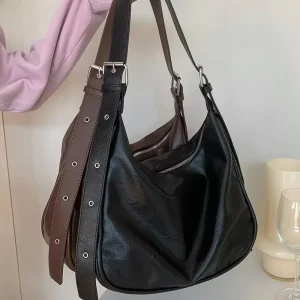 Casual Luxury Tote Bags Large Capacity Vintage PU Leather Shoulder Bags for Women