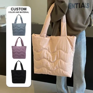 Casual Shoulder Length Ladies Nylon Daily Women’s Puffy Shoulder Tote Bags