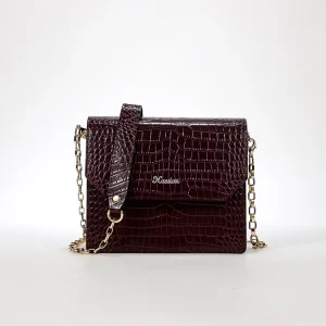 Chain Leather Crossbody Messenger Bags Evening Ladies Handbags Women Bags Crocodile Leather Shoulder Bag Custom Luxury