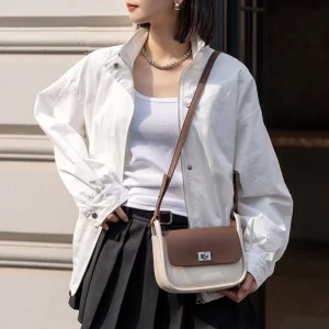 Chinese Online Markets Mini Bag Cowhide Leather Shoulder Crossbody Fashion Saddle Handbags for Women Luxury