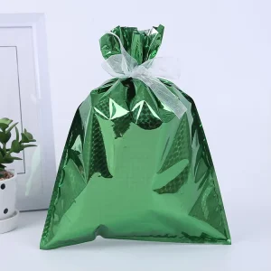 Christmas Decoration Drawstring Christmas Gift Bag Packaging Pouch Custom Printing Plastic Shopping Gift Bags with Logo
