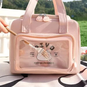 Classic Portable Polyester Lunch Cooler Bag with Animal Prints Insulated Durable Waterproof Zipper Closure for Travel & Picnic