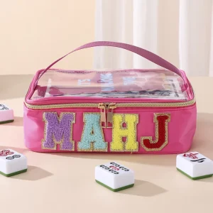 Classic Rectangular Mahjong Storage Bag Large Capacity Travel Cosmetic Waterproof Polyester Foldable Eco Friendly 4