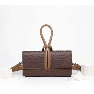 Classic Style Handbags for Women’s PU Leather Ostrich Pattern Crossbody Bags Online Supplier Clutch Bag Shoulder Bag