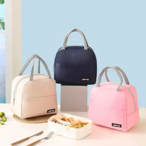 Classic Style Portable Thermal Outdoor 600D Polyester Lunch Box Insulated Lunch Bag Cooler Tote Bags