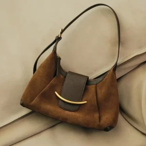 Classic Vintage Luxury Bag Leather Waterproof Hobo Shoulder Bag Women’s Shoulder Strap Zipper Travel Outdoor Underarm Bag
