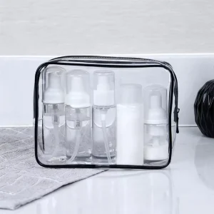 Clear Eco-friendly PVC Travel Toiletry Bag Cute Plants Makeup Cosmetic Bag Waterproof Storage Organizers Zipper
