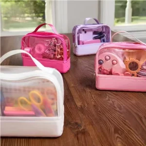 Clear Organizer Pouch Waterproof Beach Bag Accessory Cosmetic Makeup Bag Travel Toiletry Storage Case with Handle