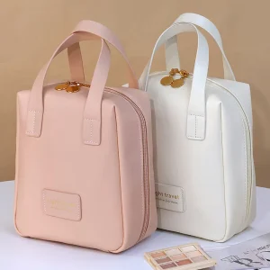 Cosmetic Bag PU Leather Handbags for Women Large Capacity Wash Bags Fashion Makeup Bags Travel Makeup Toiletry Case